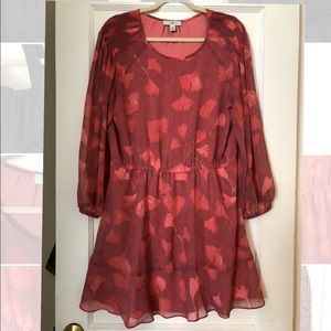 Halston pink floral dress